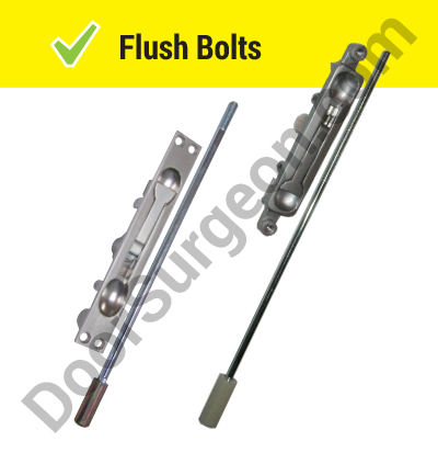 Flush bolts for commercial doors.