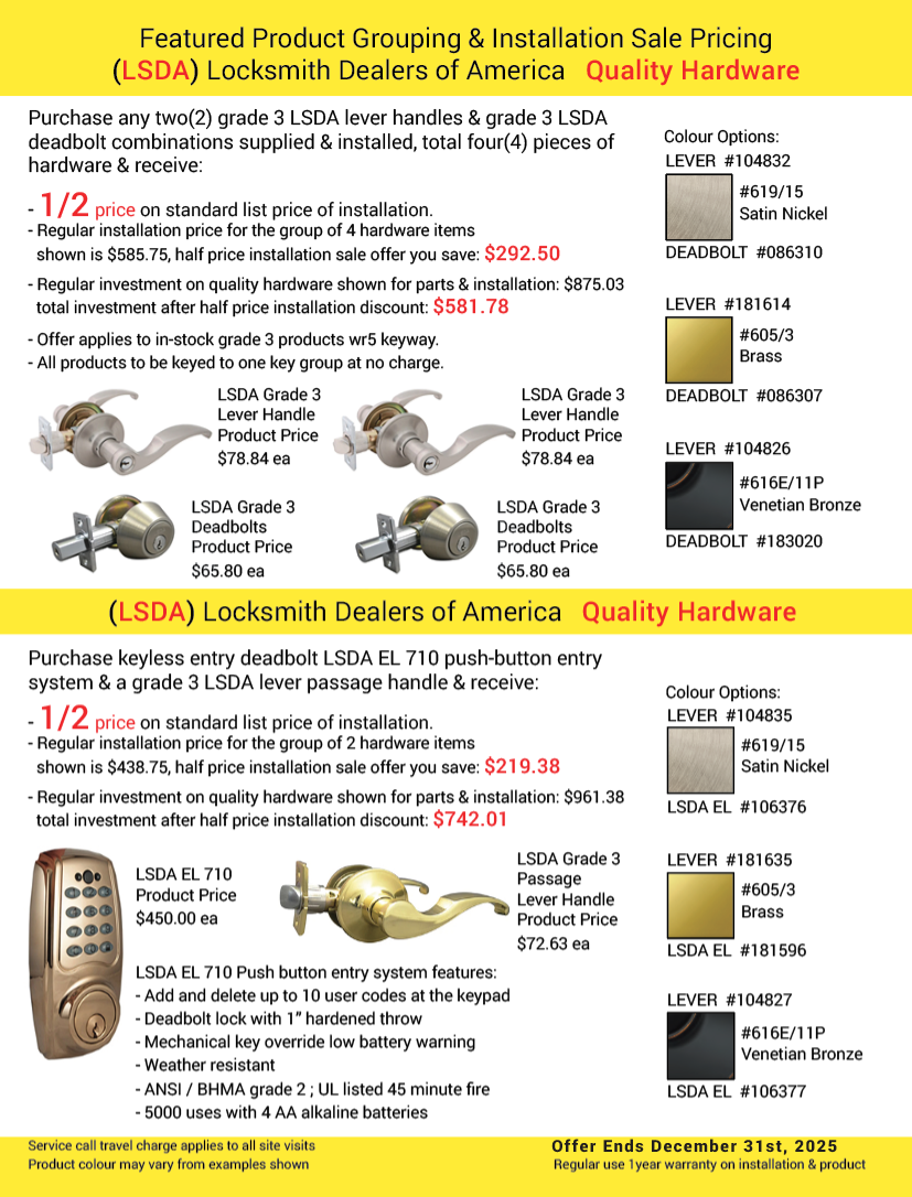 page denoting featured product groupings with installation sale pricing.