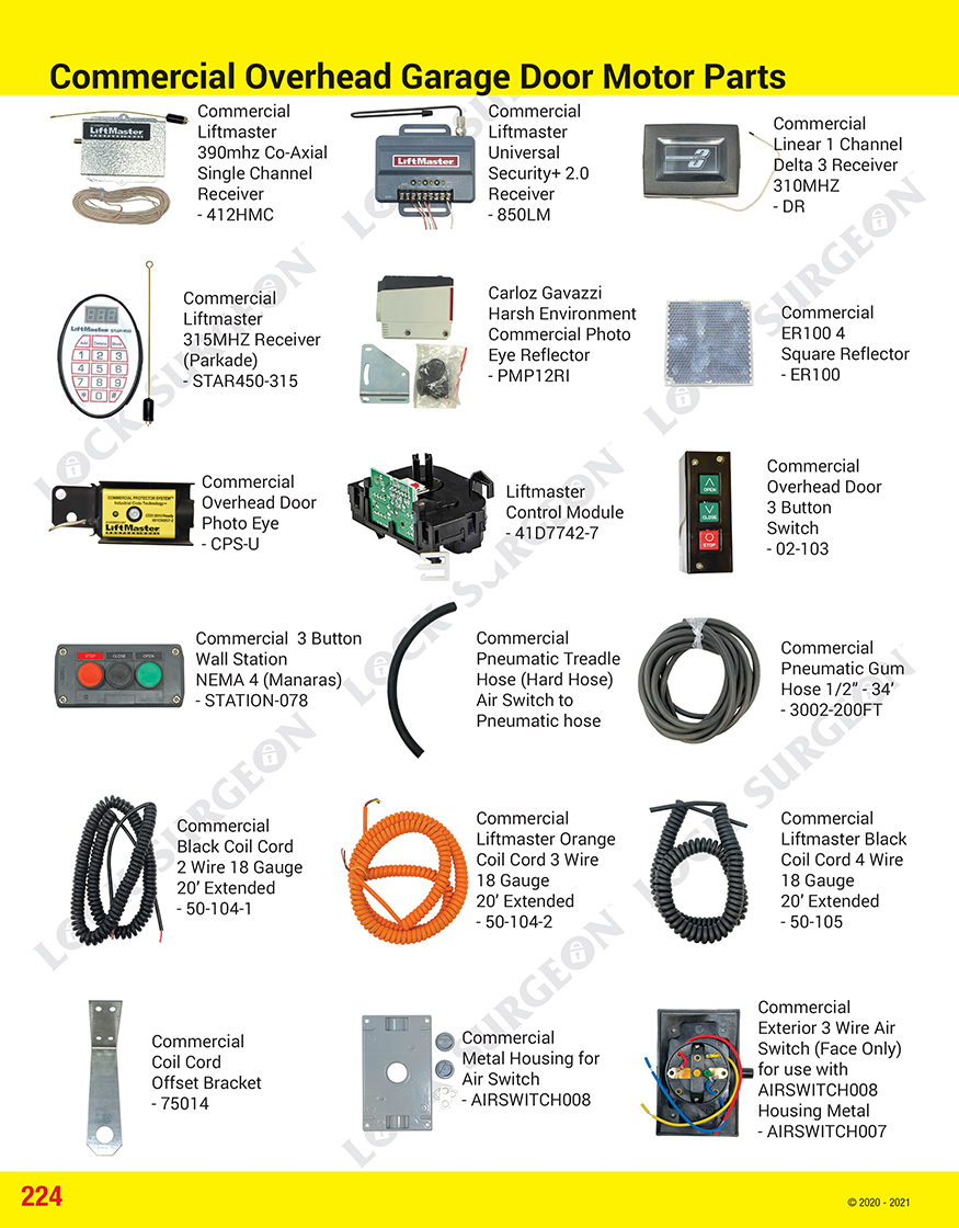 Commercial overhead garage door motor parts.