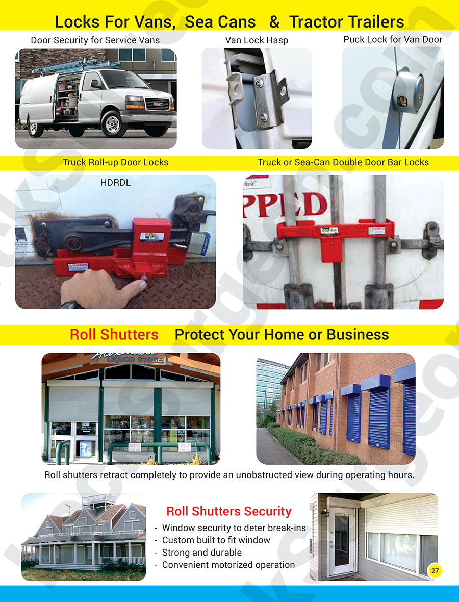 Roll shutter repair & replacement Van lock security commercial truck lock security.